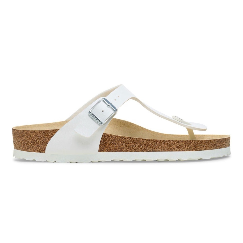 Birkenstock Gizeh Regular Fit Birko Flor White US Men's 10 Women’s 12 EU 43 - Picture 2 of 5
